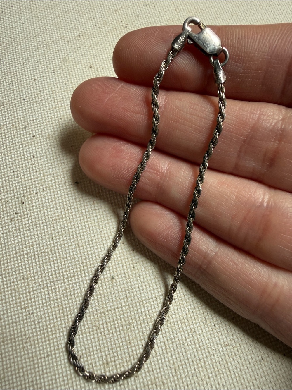 Classic Sterling Silver 925 7in Rope Chain Bracelet - Picture 4 of 8